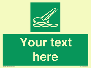 Custom sign safe condition Marine evacuation slide